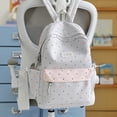 thumbnail image 4 of CUZIBR Floral Polka Dot Backpack For Teen Girls Casual Canvas School Backpack Lightweight Student Travel Daypack With Front Pocket, 4 of 4