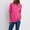 Hot Pink, variant on Women's 3/4 Rolled Sleeve Blouse, Zipper V Neck Tunic Tops for Leggings Casual Formal Top, Loose Chiffon Shirt Tops