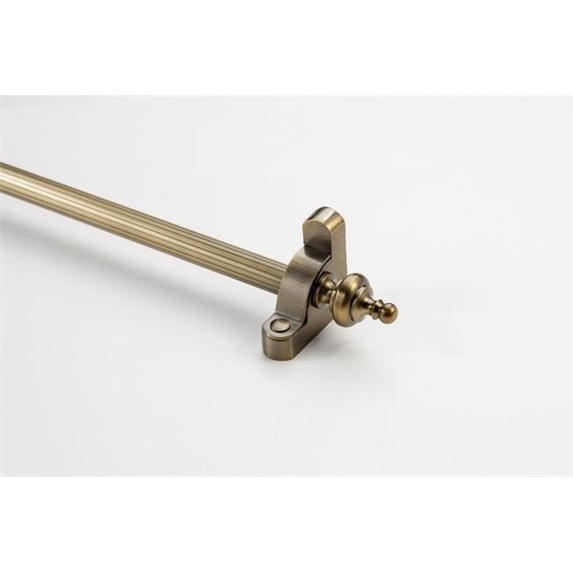 Zoroufy 01605-03614 48 in. Heritage Solid Stair Rod Set Regular Brackets Urn Finial in Antique Brass