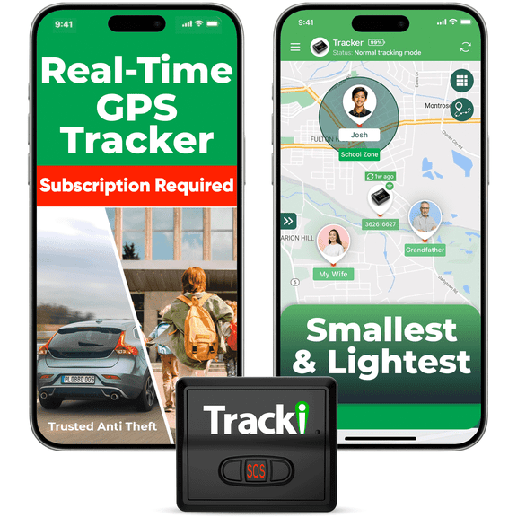 Tracki Mini GPS Tracker for Cars, Kids & Luggage — Real-Time 4G LTE, Compact & Lightweight, Magnetic Mount, Worldwide Coverage (Subscription Required)