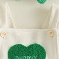 thumbnail image 5 of mgoYE My First St Patricks Day Baby Girl Outfit Newborn Summer Ruffle Romper Corduroy Sleeveless Jumpsuit Cute Summer Clothes(White,3-6 Months), 5 of 6