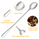 thumbnail image 3 of Hiware Cuchara de té helado con mango largo de 9 pulgadas, cuchara de café, cuchara de helado, cucharas agitadoras de cóctel de acero inoxidable, Juego de 4, 3 of 5