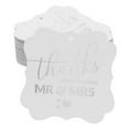 thumbnail image 1 of Inkdotpot Real Silver Foil Thanks From The New Wedding Tags Favor Bracket Shape Hang Pack Of 50 Paper Tags, 1 of 7