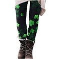 thumbnail image 5 of PiGOGI Ladies' St. Patrick's Day Printed Yoga Pants Casual Tight Fitness Stretch Leggings Long Pants Sport Lounge Active Bottoms Black L, 5 of 9
