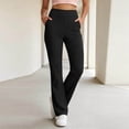 thumbnail image 2 of Edvintorg Womens Yoga Pants High Waisted Stretch Trouser Solid Color Straight Leg Athletic Pant with Pocket Fashion Clothing Black S-2XL, 2 of 9