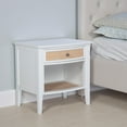thumbnail image 6 of Heo Nightstand, 1 Brown Rattan Woven Drawer, Open Shelf, White Wood, 6 of 6