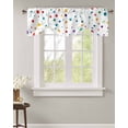 thumbnail image 2 of Tie Up Valance Curtain for Kitchen, Watercolor Colorful Wave Point Rod Pocket Short Curtains Adjustable Tie-Up Shade Valances, Abstract Polka Dots Window Treatment for Bathroom Living Room Bedroom, 2 of 7