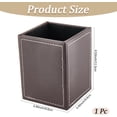 thumbnail image 2 of Square PU Leather Pen Holder for Desk Multifunctional Pencil Cup Control Stand Decor Container Desktop Organizer Stationery Storage Case for Office Brush Scissor(Dark Brown), 2 of 8