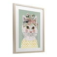 thumbnail image 3 of Stupell Industries Playful White Cat with Flowers Birch Framed Print Under Glass design by Mia Charro, 21 x 17, 3 of 10