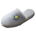 thumbnail image 3 of Flower Fuzzy Slippers for Women Indoor Sole Cozy Sunflower Fluffy Non Slip Bedroom House Shoes, 3 of 4