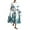 Green, variant on Summer Dresses for Women Women's Retro Botanical Floral Design Printed Casual Loose Dress With Pocket Sundress Short