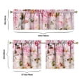 thumbnail image 6 of Pioneer Kitchen Curtains and Valance Set 24 Inch Tier Vintage Pink Pastel Watercolor Floral Pattern Curtains Small Drapes for Cafe Living Room Bathroom Farmhouse 3 Pieces Set Rod Pocket, 6 of 6