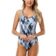 thumbnail image 4 of Attraco Women One Piece Printed Swimsuit Sports Racerback Athletic Training Swimwear, 4 of 6