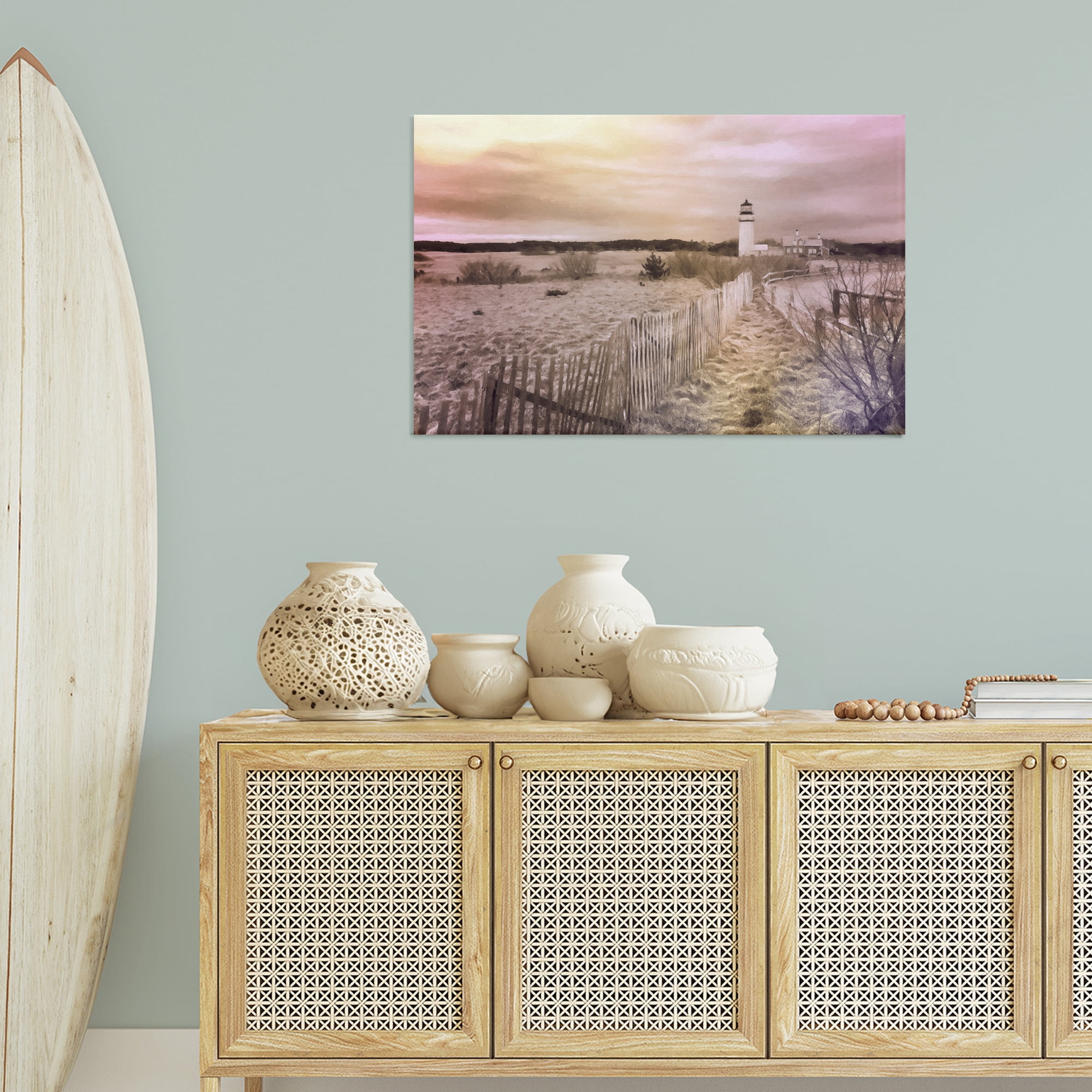 Stupell Industries Path To Lighthouse View Nautical & Beach Painting Wrapped Canvas Art Print Wall Art, 36 x 24