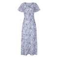 thumbnail image 4 of Awdenio Women's Club & Night Out Dresses, Stylish Fashion Casual Printed Slim Women Casual Short Sleeve V-Neck Knee-High Dress, 4 of 6