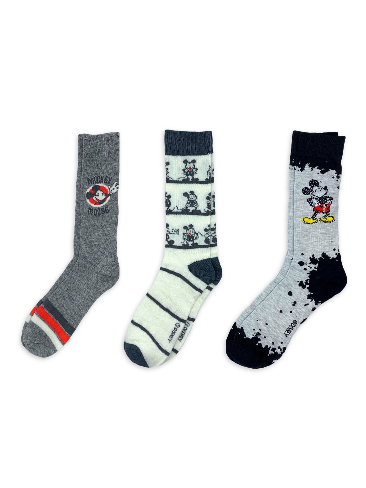 Mickey Mouse Men's Crew Socks, 3-Pack