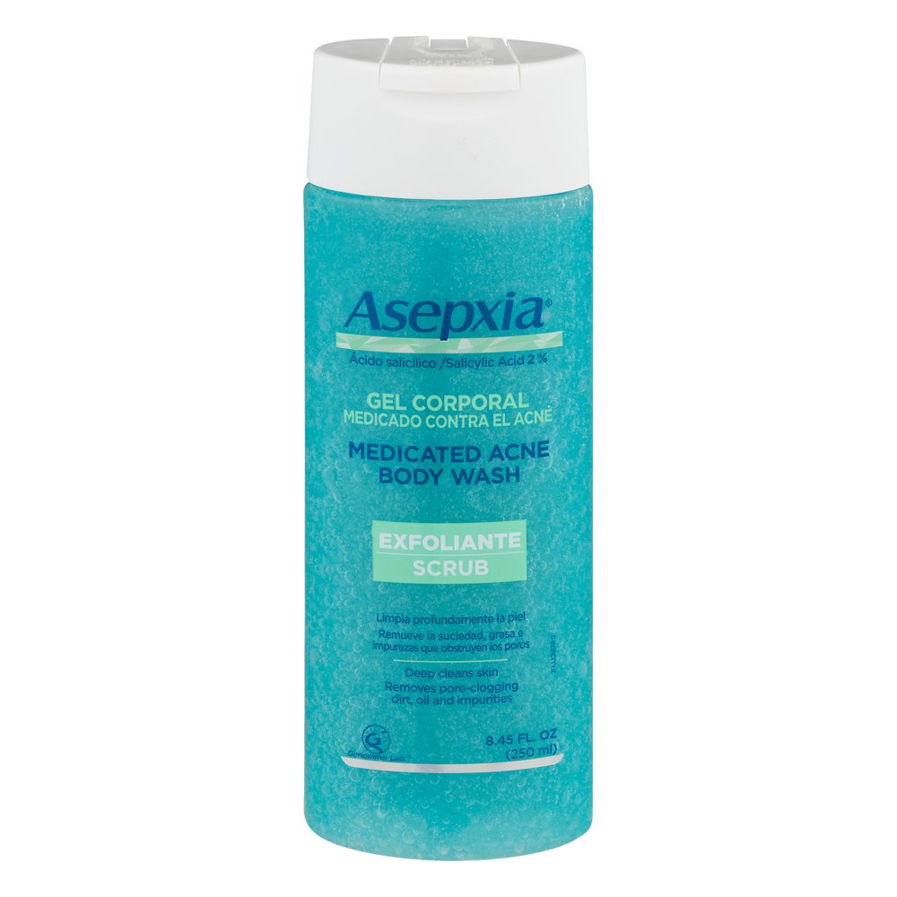 Asepxia Medicated Acne Body Wash Exfoliante Scrub, 8.45 FL OZ Walmart