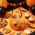 thumbnail image 2 of Halloween Plush Pumpkin Trick Or Treat Candy Bag, Cute Spider Boo Print Handheld Treat Bucket, Reusable Kids Carry Pouch for Trick-or-Treating Party Favors, 2 of 6