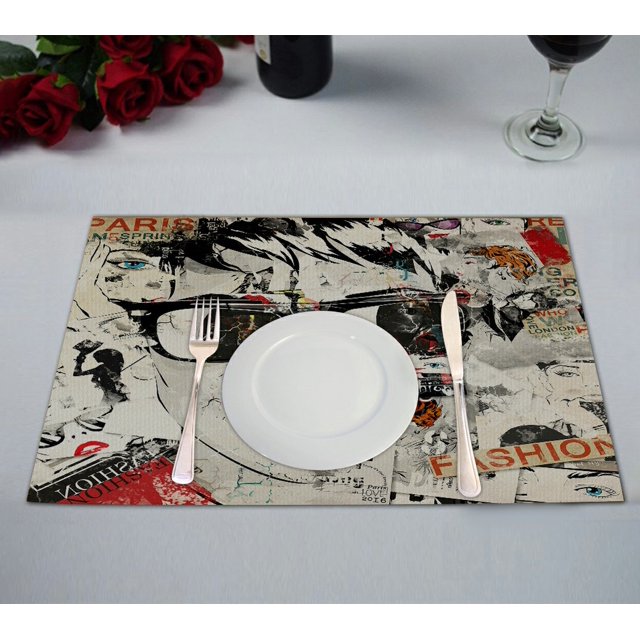 ABPHQTO Juego de 2 manteles individuales de mesa para adolescentes modernos 30x45 cm