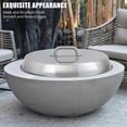 thumbnail image 1 of Couvercle Rond pour Foyer en Acier Inoxydable avec Poignée, Housse Robuste et Résistante aux Intempéries pour Feu de Camp, Argent, Ajustement Universel pour Foyers de 20x20 à 38x38 Pouces, pour Patio et Camping, 1 of 8