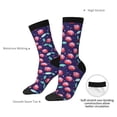 thumbnail image 4 of Daiia Cool Mirror Cherries Print Crew Socks – Soft Breathable Long Socks for Men & Women, Moisture-Wicking & Comfortable Daily Wear Socks, One-Size Fits Most (US 5-11), 4 of 6