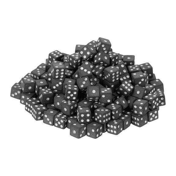200Pack Mini Dice, 8mm/0.31" Acrylic Tiny Six Side Game Dot Square Dice Bulk for Table Board Game Party Activities, Black/White