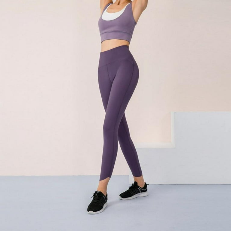 Women's High Waist Leggings Stretch Yoga Pants,Workout Running Tummy  Control Double-sided Brocade Nude Butt Lifting Leggings, Fitness Sports  Tight Jogging Pants Sportswear, Black XXS-L 