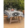 thumbnail image 3 of Outdoor Table Cloth with Umbrella Hole and Zipper, Gray Beige Boho Waterproof Rectangle Tablecloth 60"x102", Ethnic Tribe Southwestern Vintage Washable Table Cover for Outside Party Patio Picnic, 3 of 8