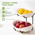 thumbnail image 7 of HBlife 2 Tier Ceramic Fruit Rack, Fruit Basket, Fruit Bowl for Kitchen Counter, Black, 7 of 7