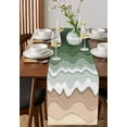 thumbnail image 4 of Sage Green Ombre Stripe Table Runner 48 Inches, Abstract Summer Beach Coastal Bed Runner Dresser Scarves Tabletop for Indoor Outdoor Parties/Ceremony/Banquet, 13" x 48", 4 of 8