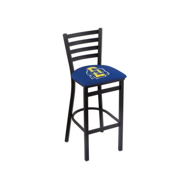 L004 - 25" Black Wrinkle South Dakota State Stationary Counter Stool with Ladder Style Back by Holland Bar Stool Co.