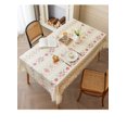 thumbnail image 4 of Nvzi Tablecloth, Cotton and Linen, No-wash Fabric, Ethnic Style, Rectangular Tassel, Dining Homestay, Tablecloth 55*55inch（Morning Flower）, 4 of 4