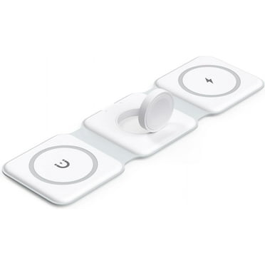 3 in 1 Foldable Wireless Charger, Magnetic 3 in 1 Charging Station for Apple Multiple Devices, Travel Wireless Charger for iPhone 15/14/13/12, AirPods 3/2/Pro, iWatch (Adapter NOT Included)