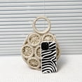 thumbnail image 3 of Bolso de mano de paja Bolso de mano de tejido casual Bolso de playa portátil elegante simple Monedero, 3 of 7