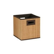 Household Essentials Storage Cubes, 3 Pack, Durable and Lightweight Bamboo Reeds, Attractive Woodgrain Texture, Decorative and Functional Design, Easy to Clean, Natural