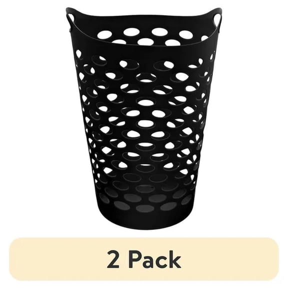 Flex Carrying Handles Laundry Hamper, Black