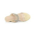 thumbnail image 4 of BLISSFUL STEP Women's Rhiness Heel Block Heels Slide Sandals Gold 7, 4 of 8