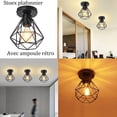 thumbnail image 4 of Easy to Install Semi Flush Mount Ceiling Light, Industrial Ceiling Light Fixture with Wide Application for Retro Black Design (1PCS), 4 of 5