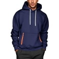 thumbnail image 3 of Wuxian Men Sweatshirt Hoodie Fuzzy Lined Heavy Pullover Hooded Sweatshirt Thick Winter Fall Warm Soft Comfort Jacket,Navy,S, 3 of 3