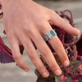 thumbnail image 2 of Natural Malachite Men's 925 Sterling Silver Promise Gift For Her Ring, 2 of 2
