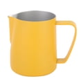 thumbnail image 1 of Jarra de acero inoxidable para espumar leche, 600 ml, para uso en cafeterías domésticas, color amarillo, 1 of 9