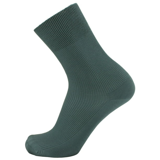 Thin 100% Cotton Socks for Men - 3-pairs in one pack - HIDDEN ELASTIC AT  TOP ONLY - select size by your shoe size