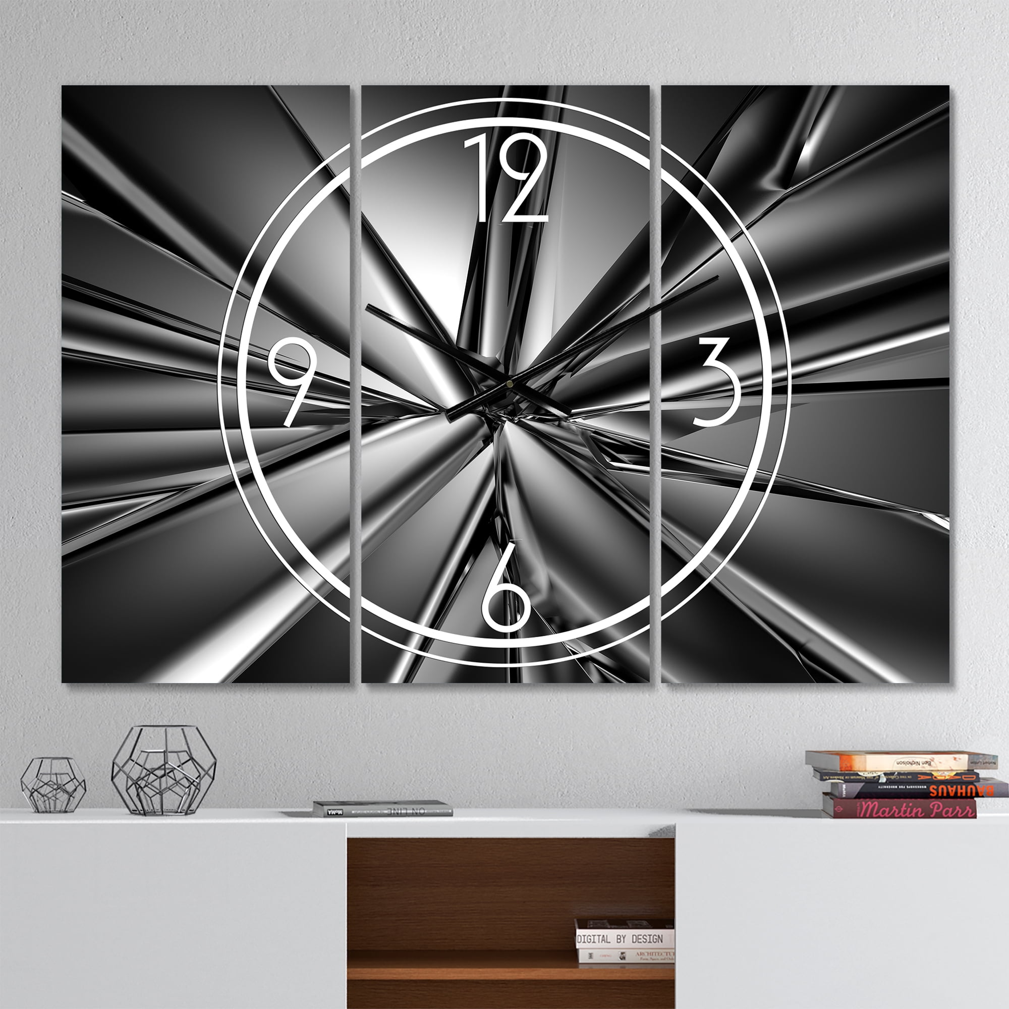Designart 'Futuristic Crystal Background' Modern Wall Clock