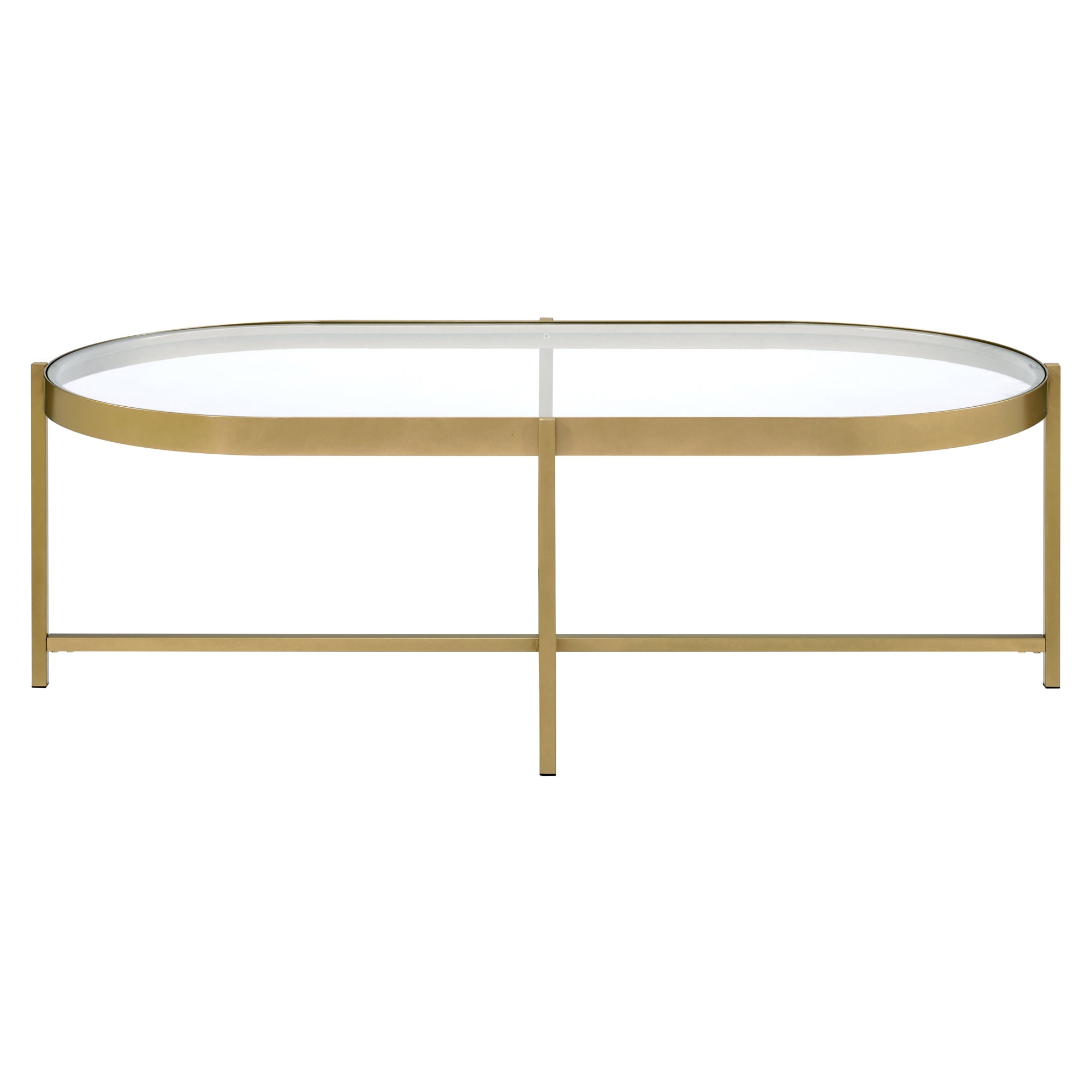 Acme Charrot Coffee Table, Clear Glass & Gold Finish