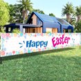thumbnail image 5 of HongHeng Easter Banner Outdoor Decorations Yard Sign Party Supplies Welcome Backdrop Eggs Bunny Home Decor for Outside Indoor Garden Fence Balcony Porch Tree Front Door Greeting, 5 of 6