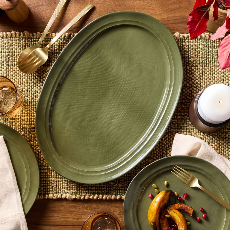 Better Homes & Gardens Artisan Green Stoneware Serving Platter photo 8