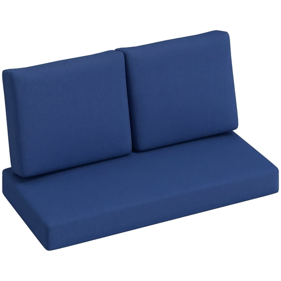 Outsunny 2 Seater Outdoor Seat Cushions Patio Furniture Cushions Navy Blue