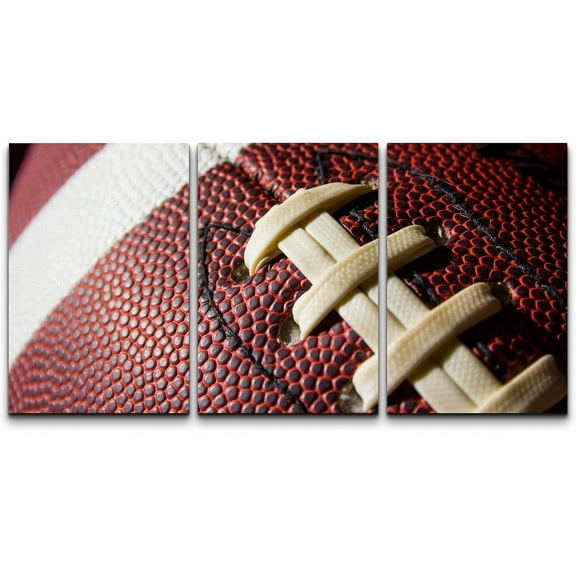 wall26 Canvas Print Wall Art Set Close Up Details of Vintage Football Sports Athletes Photography Modern Art Rustic Scenic Colorful Ultra for Living Room, Bedroom, Office - 16"x24"x3 Panels
