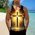 thumbnail image 2 of QSAWXQZ Men's Graphic Tank Tops Jesus Cross Printed Sleeveless T Shirts Christian Lightweight Breathable Muscle Shirts Athletic Summer Beach Casual Wear S, 2 of 6