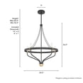 thumbnail image 6 of Hunter - Merlin 5-light Rustic Iron, Medium Size Chandelier, Dimmable, Industrial Style, Empire Shaped, for Bedrooms, Dining, Living Rooms - 19793, 6 of 7